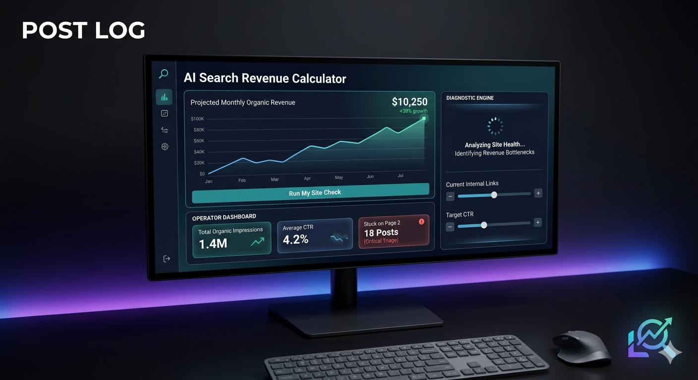 Headline Hacking: How To Write For Both Humans And AI Minimalist AI search Revenue Calculator concept Image